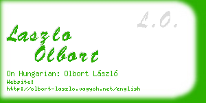 laszlo olbort business card